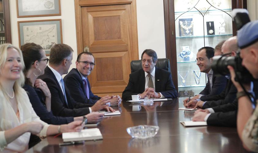 Ο Πρόεδρος της Δημοκρατίας κ. Νίκος Αναστασιάδης δέχεται τον Ειδικό Σύμβουλο του Γενικού Γραμματέα του ΟΗΕ για την Κύπρο κ. Espen Barth Eide.