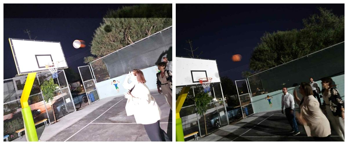 Εγκαινίασε το γήπεδο καλαθόσφαιρας του Δημοτικού Κυσσόνεργας με… τρίποντο η υπουργός Παιδείας