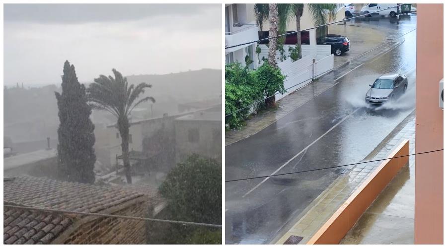 Άνοιξαν οι ουρανοί σε αρκετές περιοχές της Κύπρου-Έντονα καιρικά φαινόμενα