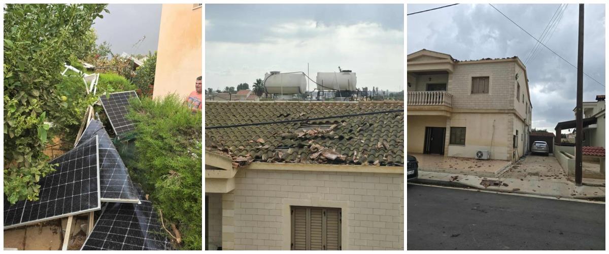 Εικόνες καταστροφής από τον ανεμοστρόβιλο στο Αυγόρου-Αποκολλήθηκαν κεραμίδια και πρόχειρες κατασκευές (pics)