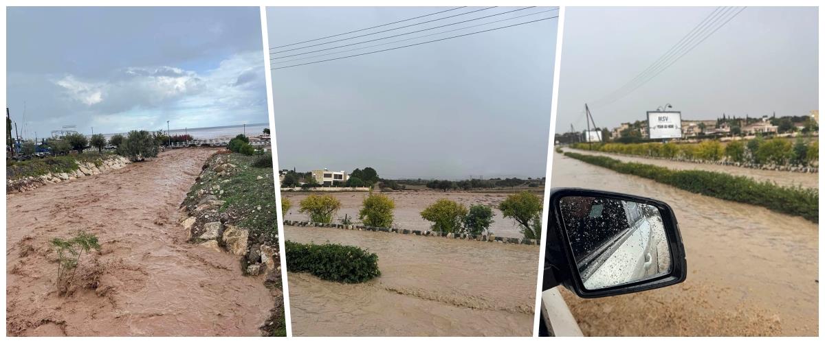 Έβρεξε προβλήματα παγκύπρια ο Byron-Έκλεισαν δρόμοι, πλημμύρισαν υποστατικά