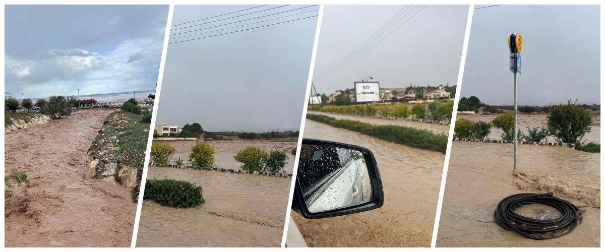 Πλημμύρισαν υποστατικά, έπεσαν δέντα, δρόμοι έγιναν ποτάμια-Πάνω από 30 κλήσεις στην Πυροσβεστική για βοήθεια