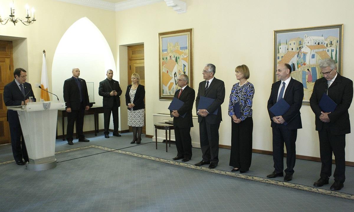 Ο Πρόεδρος της Δημοκρατίας κ. Νίκος Αναστασιάδης στην τελετή διορισμού των Μελών της Επιτροπής της Εκπαιδευτικής Υπηρεσίας, Λευκωσία 15 Νοεμβρίου 2016.