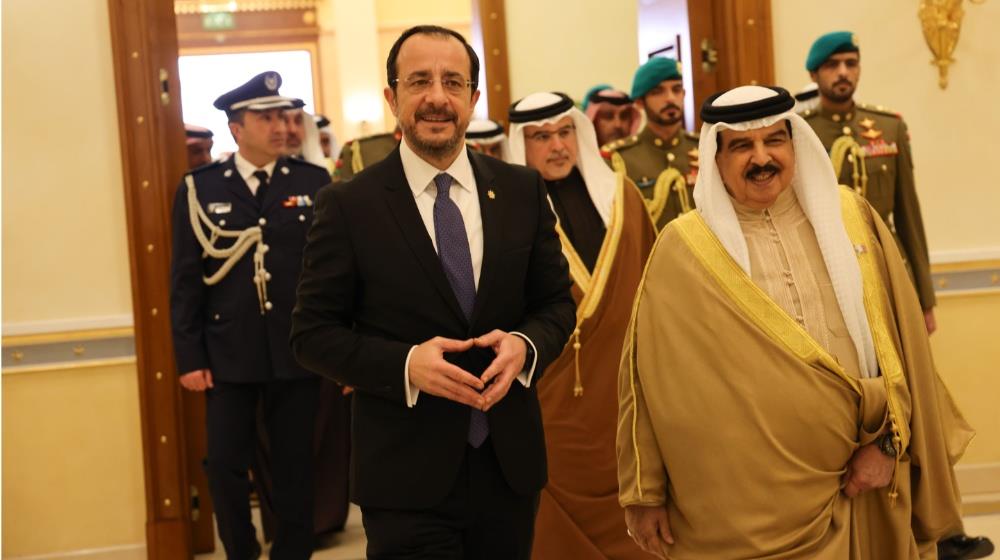 The President addressing a business forum and inaugerating embassy in Bahrain