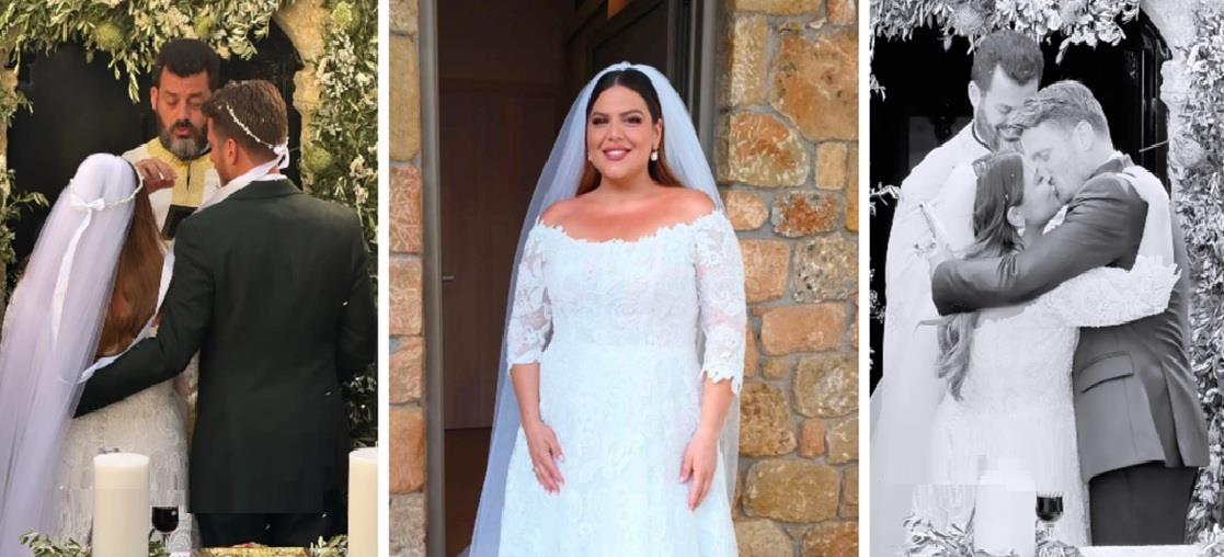 Παντρεύτηκε η Δανάη Μπάρκα με τον Φάνη Μπότση: Το τρυφερό φιλί στην εκκλησία