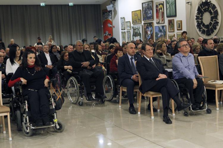 Ο Πρόεδρος της Δημοκρατίας Νίκος Αναστασιάδης στην εκδήλωση της Οργάνωσης Παραπληγικών Κύπρου (Ο.ΠΑ.Κ.), με την ευκαιρία της συμπλήρωσης 35 χρόνων από την ίδρυσή της.