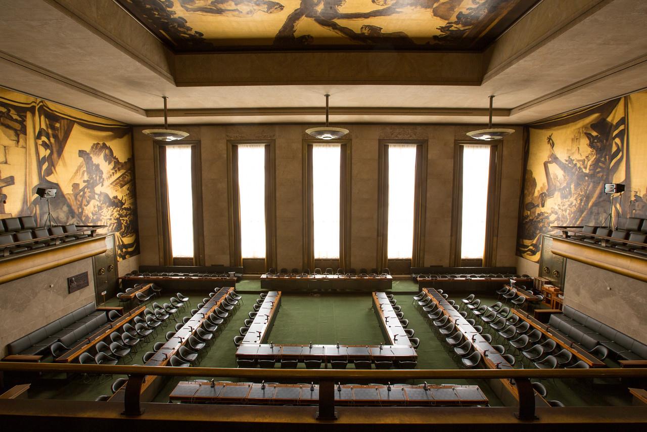 "The Council Chamber at the Palais des Nations"