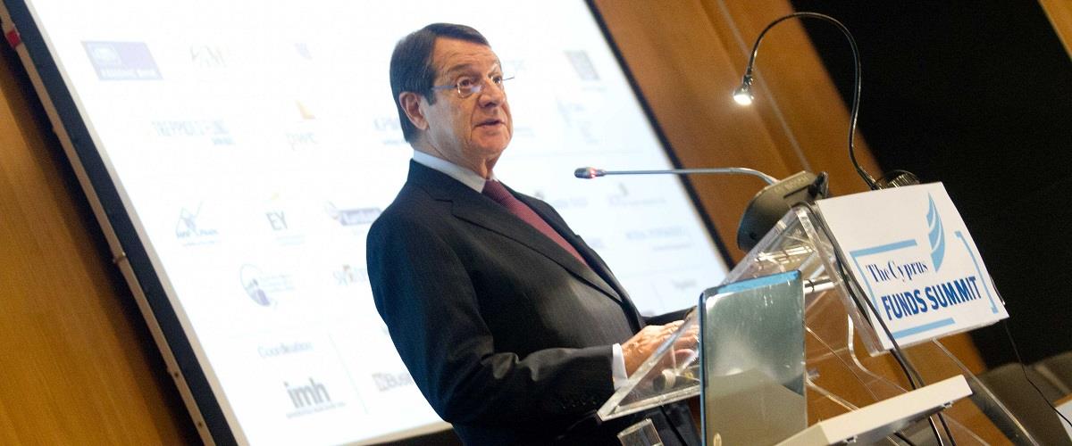 Ο Νίκος Αναστασιάδης στη Σύνοδο του Συνδέσμου Επενδυτικών Ταμείων Κύπρου (CIFA) που πραγματοποιείται στο συνεδριακό κέντρο «Φιλοξενία», στη Λευκωσία.