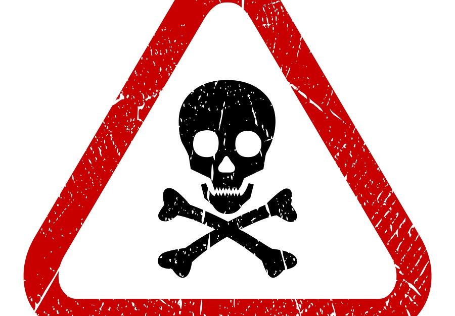 Danger skull icon isolated on white background