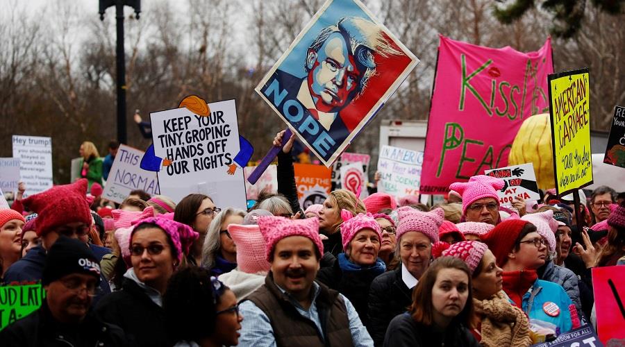 People gather for the Women's March in Washington