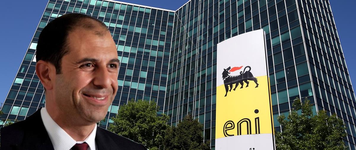 Eni's logo is seen in front of its headquarters in San Donato Milanese