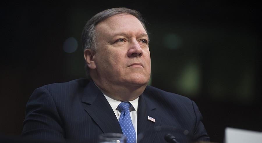 CIA Director Mike Pompeo testifies on worldwide threats during a Senate Intelligence Committee hearing on Capitol Hill in Washington, DC, February 13, 2018. / AFP PHOTO / SAUL LOEB        (Photo credit should read SAUL LOEB/AFP/Getty Images)