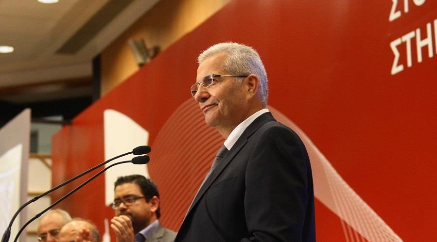 Ο Γενικός Γραμματέας του ΑΚΕΛ Άντρος Κυπριανού μιλά  στο 22ο Παγκύπριο Συνέδριο του κόμματος του Λευκωσία 4 Ιουνίου 2015.ΚΥΠΕ/ΚΑΤΙΑ ΧΡΙΣΤΟΔΟΥΛΟΥ