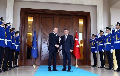 EU President Donald Tusk visits Turkey