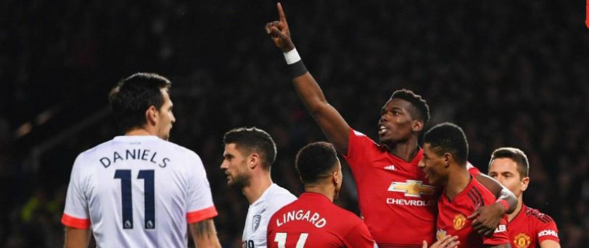 Ο Γάλλος έβαλε ακόμα δύο γκολ και οδήγησε τους «κόκκινους διαβόλους» στο 4-1 επί της Μπόρνμουθ