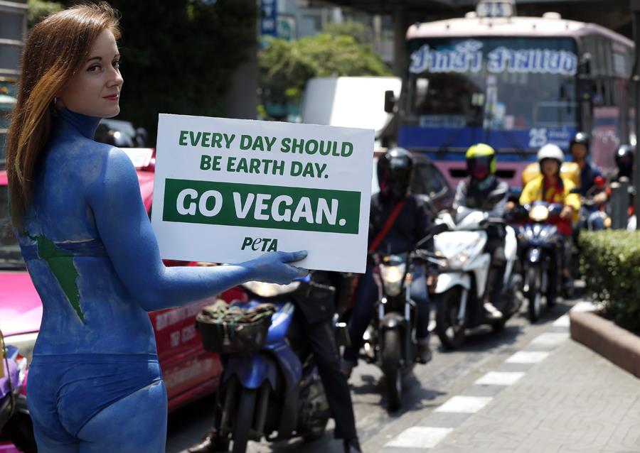 Η ακτιβίστρια Ashley Fruno της οργάνωσης PETA 