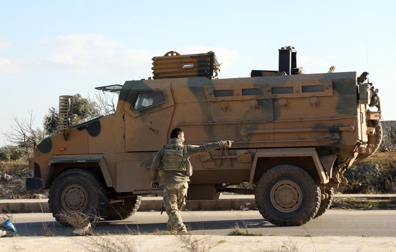 National Syrian Army forces advance conduct operation outside of Idlib