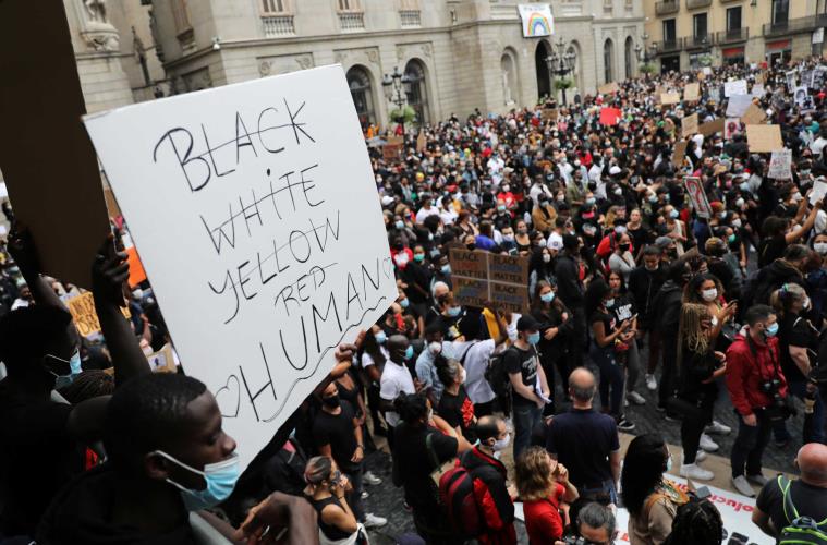 Protest against racial inequality in Barcelona