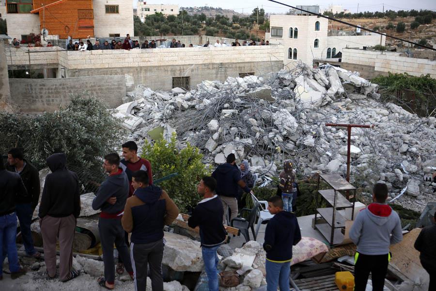 Israeli stabbing - house demolished by Israeli army bulldozers