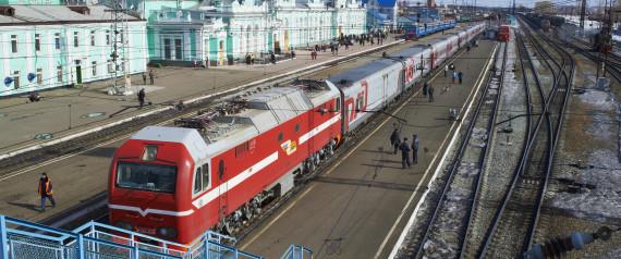 Russia, Kemerovo oblast, Ta??ga, 15 minutes stop, railway station, Trans-Siberian line