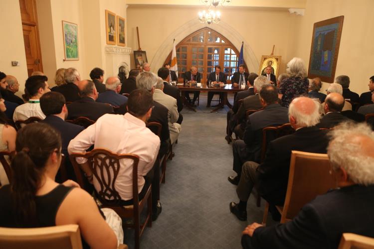 Ο Πρόεδρος της Δημοκρατίας κ. Νίκος Αναστασιάδης δέχεται αντιπροσωπεία του Κεντρικού Συμβουλίου Αποδήμων.