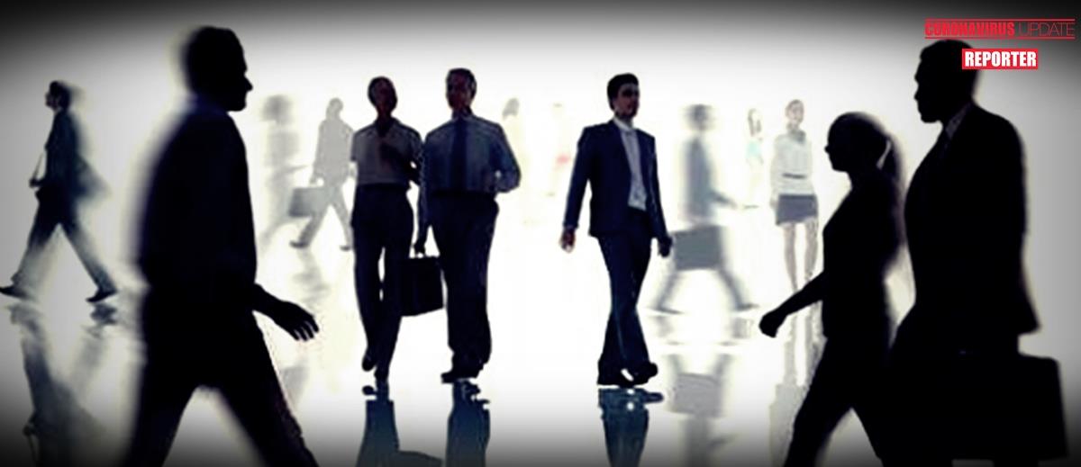 Silhouettes of Business and Casual People Walking