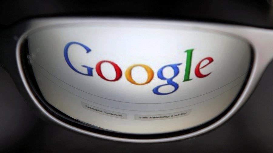 Google search page reflected in sunglasses