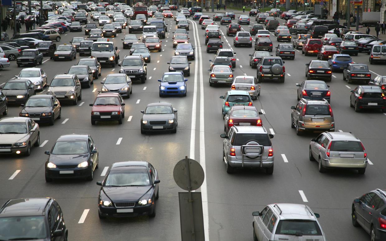 many cars on road