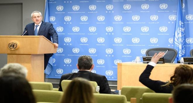 Spokesman addresses the press on behalf of SG on the US withdraw from the Paris Agreetment
