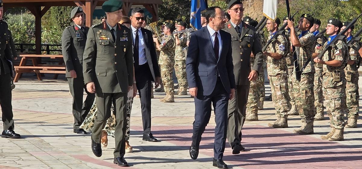 Εθνικό μνημόσυνο για τους πεσόντες κατά τις μάχες Τυλληρίας στον Παχύαμμο στην παρουσία Xριστοδουλίδη
