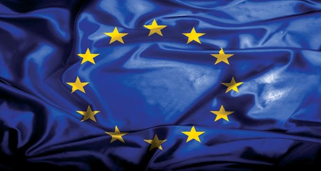 Waving European Union flag