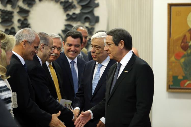 Ο Πρόεδρος της Δημοκρατίας κ. Νίκος Αναστασιάδης σε εκδήλωση για την αδελφοποίηση του Ιδρύματος Ελπίδα με τον Σύλλογο Ελπίδα Ελλάδος, στην παρουσία του Προέδρου της Ελληνικής Δημοκρατίας κ. Προκόπη Παυλόπουλου, Λευκωσία 11 Ιουλίου 2016. ΚΥΠΕ/ΚΑΤΙΑ ΧΡΙΣΤΟΔΟΥΛΟΥ