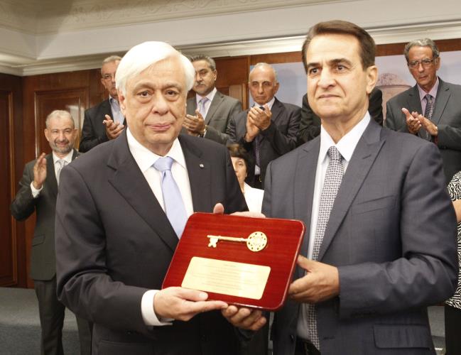 Τελετή ανακήρυξης του Προέδρου της Ελληνικής Δημοκρατίας Προκόπη Παυλόπουλου σε Επίτιμο Δημότη Μόρφου από τον Δήμαρχο Μόρφου κ. Χαράλαμπο Πίττα.