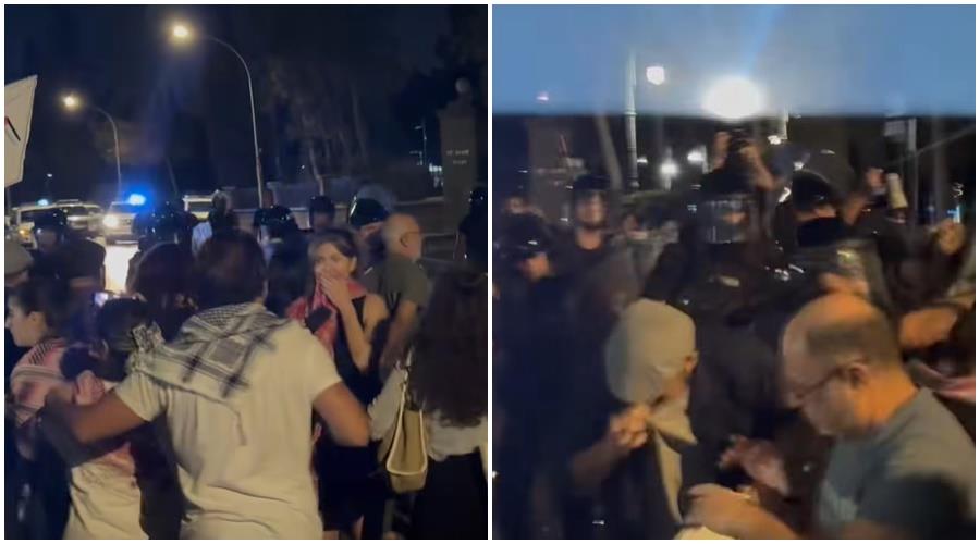 Διαδήλωση υπέρ της Παλαιστίνης με εντάσεις στη Λευκωσία-Καταγγελίες κατά Αστυνομίας για επίθεση