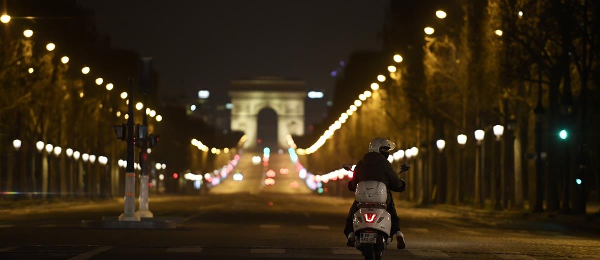 Paris by night during France lockdown