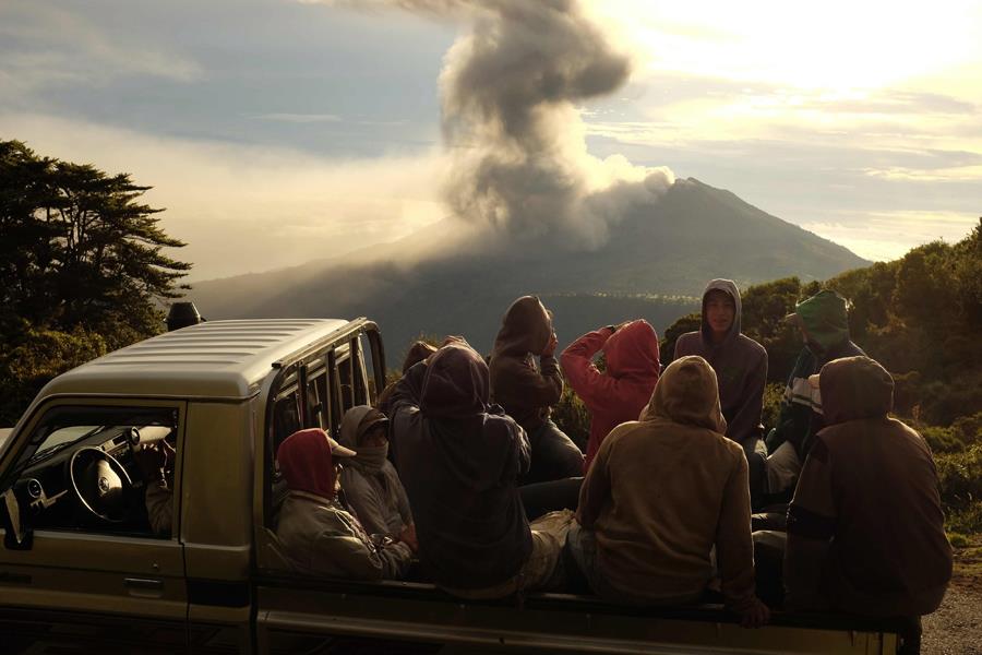 Ash from Turrialba Volcano over San Jose in Costa Rica