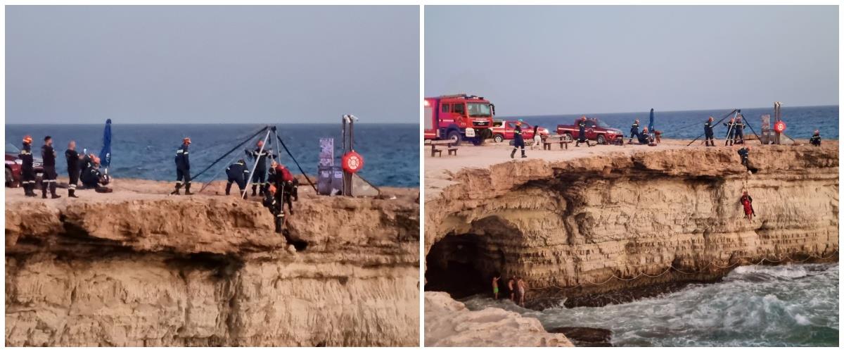 Καρέ καρέ η στιγμή της διάσωσης των προσώπων που εγκλωβίστηκαν στις θαλασσινές σπηλιές Καρέ καρέ η στιγμή της διάσωσης των προσώπων που εγκλωβίστηκαν στις θαλασσινές σπηλιές